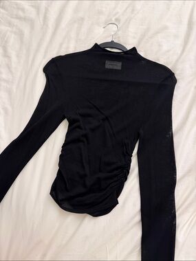 DISSH Black Long Sleeve Ruched Side Top
